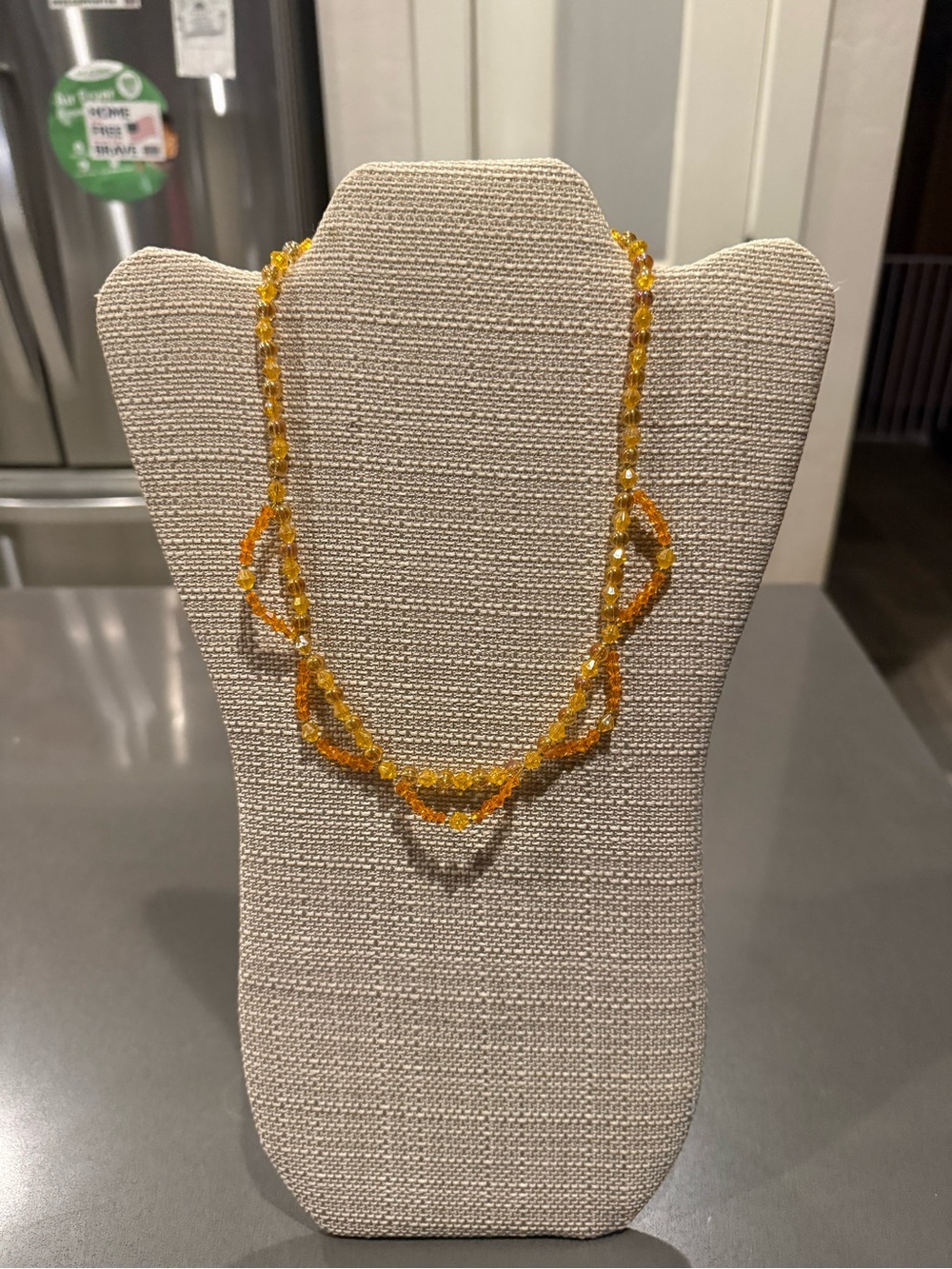 Gold tone Beaded Twisted Strand Necklace - Women's Fashion Jewelry